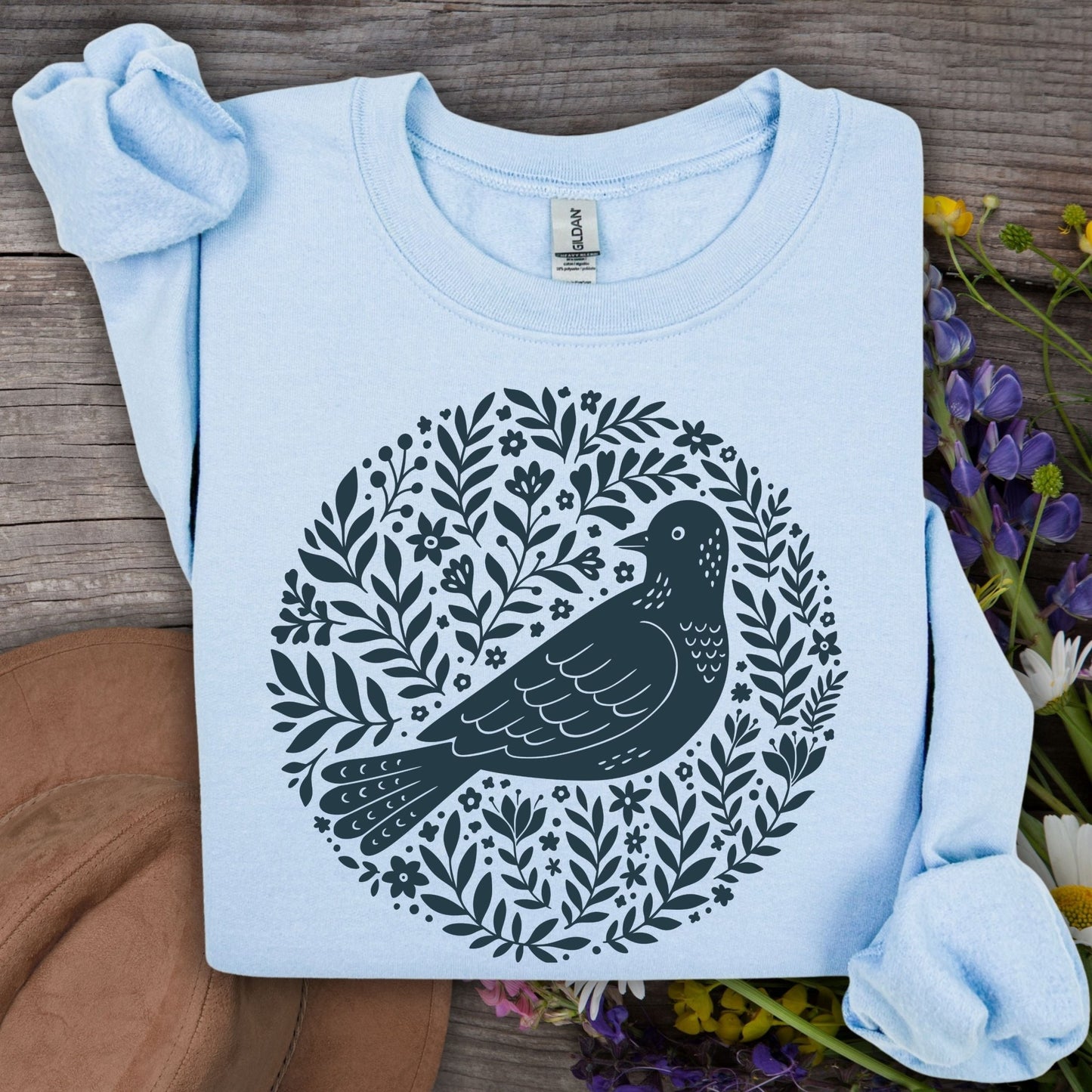 Scandinavian Bird Art Sweatshirt