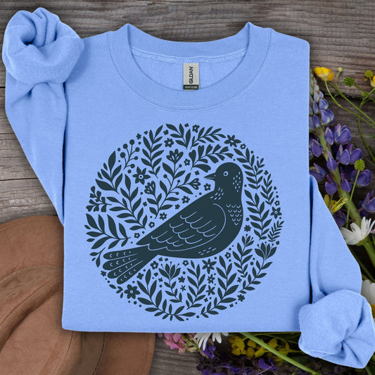 Scandinavian Bird Art Sweatshirt
