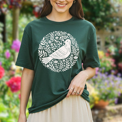 Scandinavian Bird Art T-Shirt