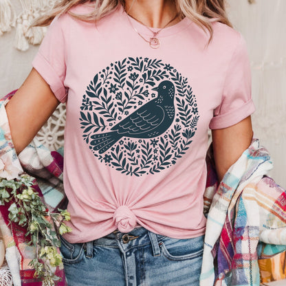 Scandinavian Bird Art T-Shirt