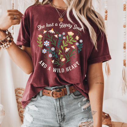 "She Has a Gypsy Soul and a Wild Heart" T-Shirt