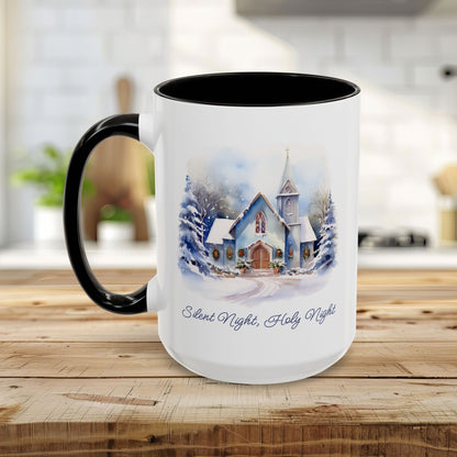 Silent Night Snowy Chapel Mug (11/15oz)