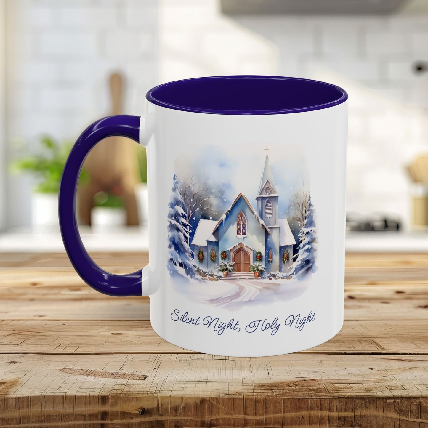 Silent Night Snowy Chapel Mug (11/15oz)