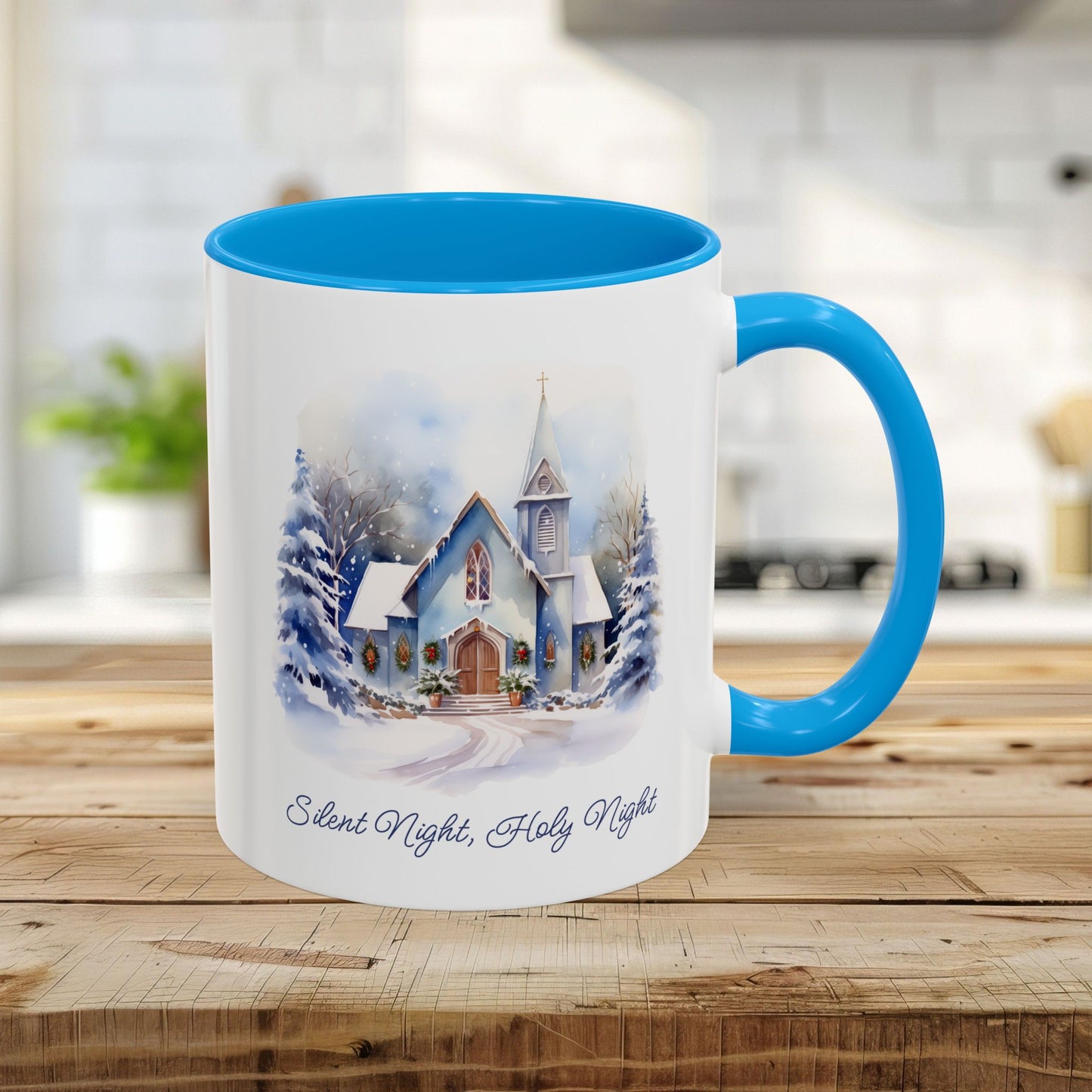 Silent Night Snowy Chapel Mug (11/15oz)