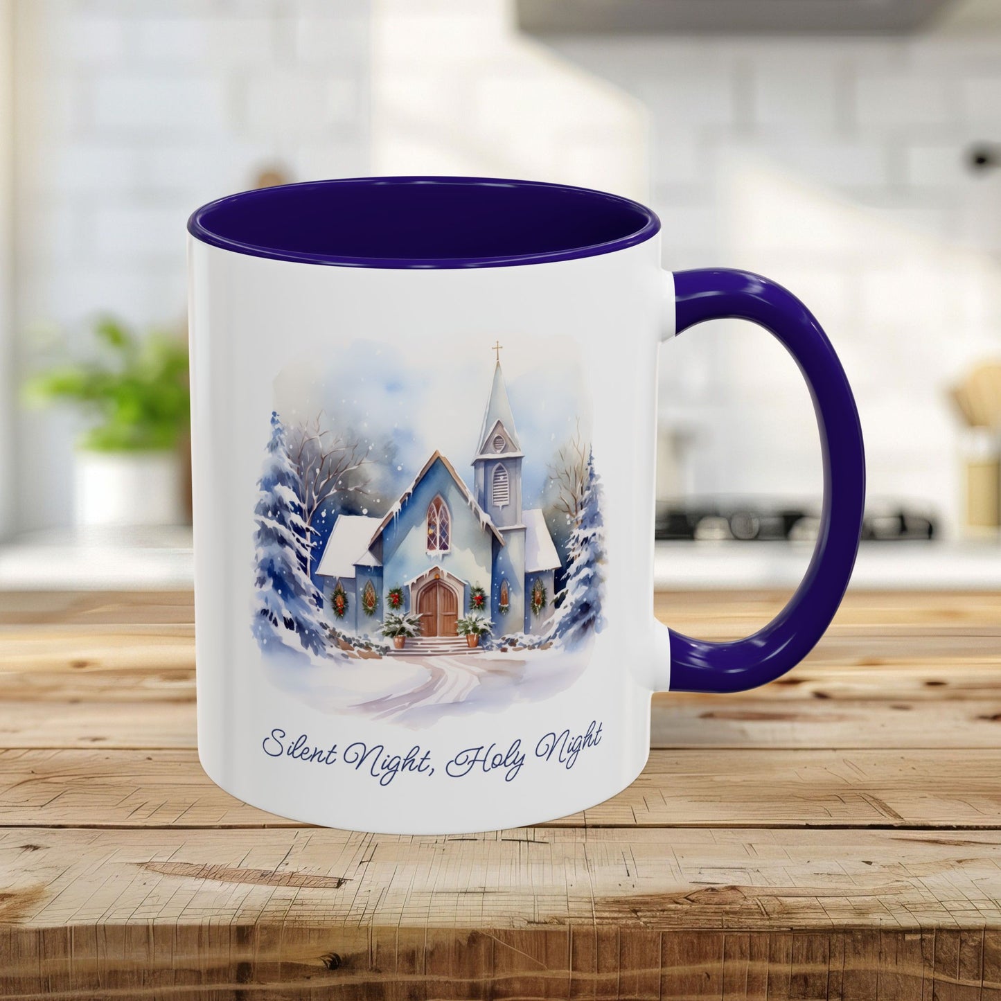 Silent Night Snowy Chapel Mug (11/15oz)