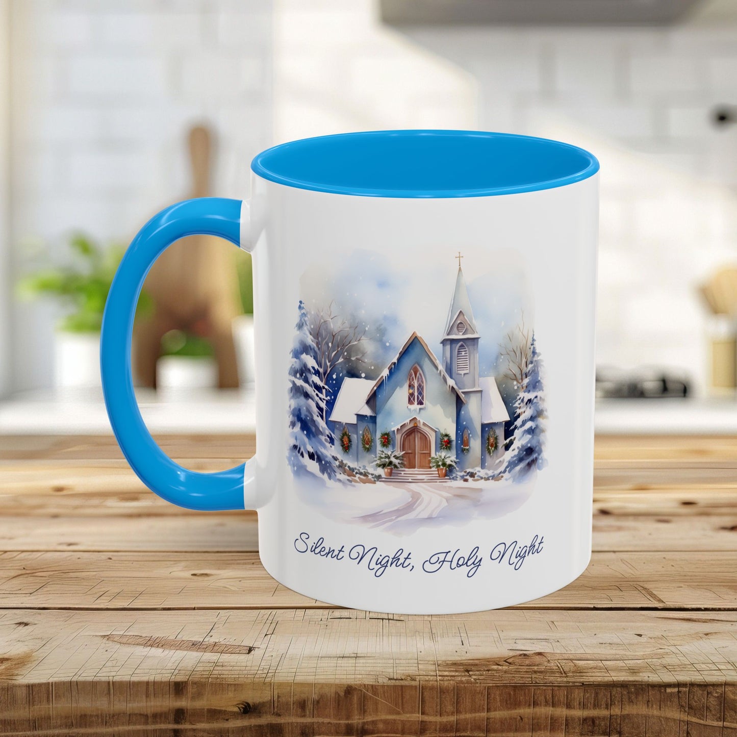 Silent Night Snowy Chapel Mug (11/15oz)