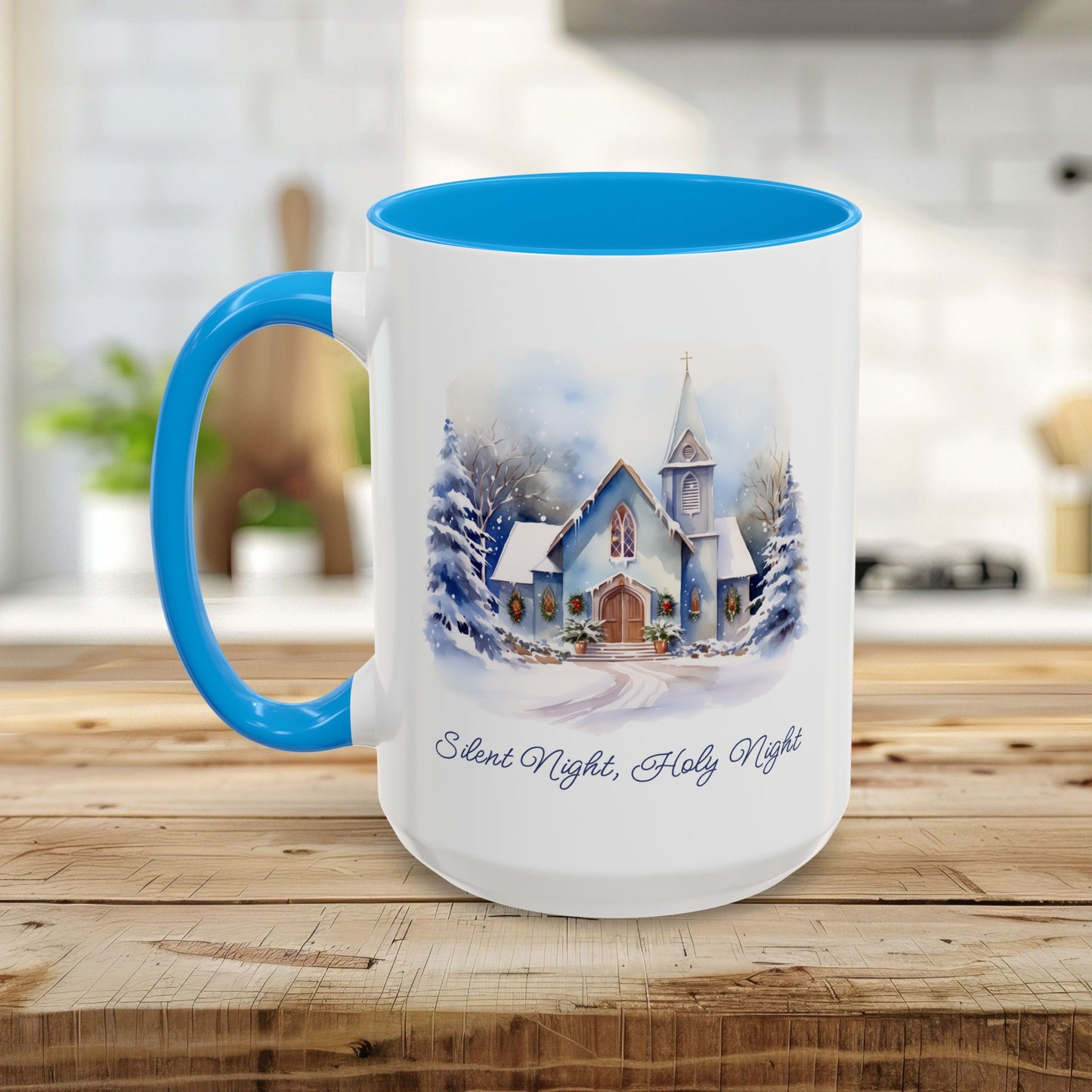 Silent Night Snowy Chapel Mug (11/15oz)