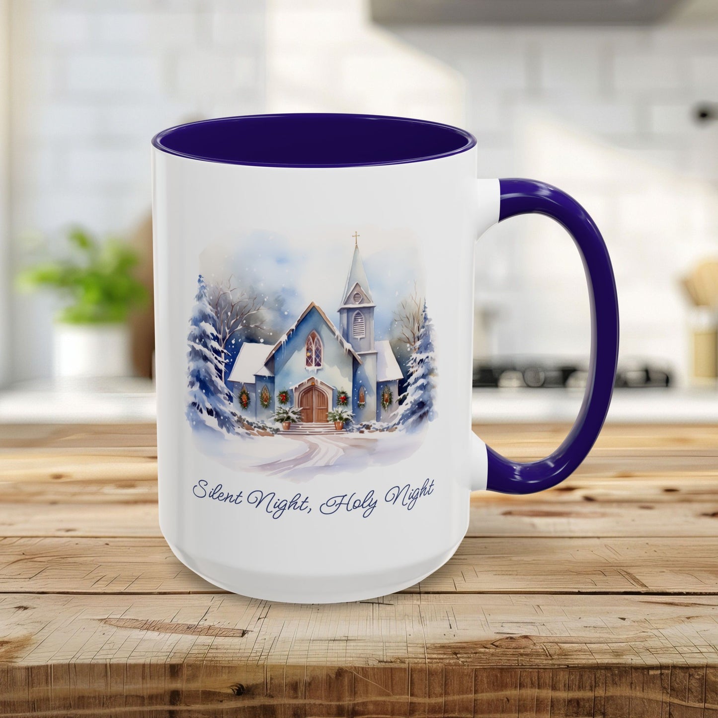 Silent Night Snowy Chapel Mug (11/15oz)