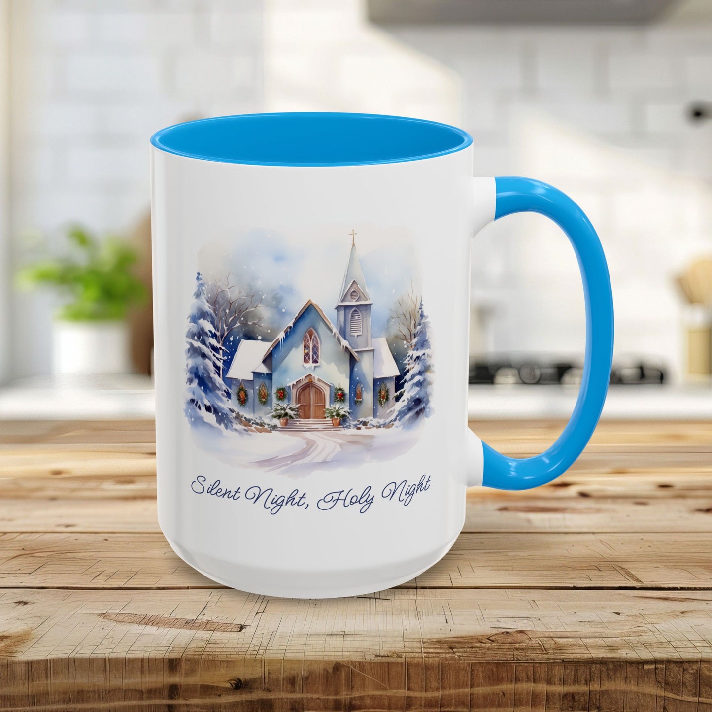 Silent Night Snowy Chapel Mug (11/15oz)