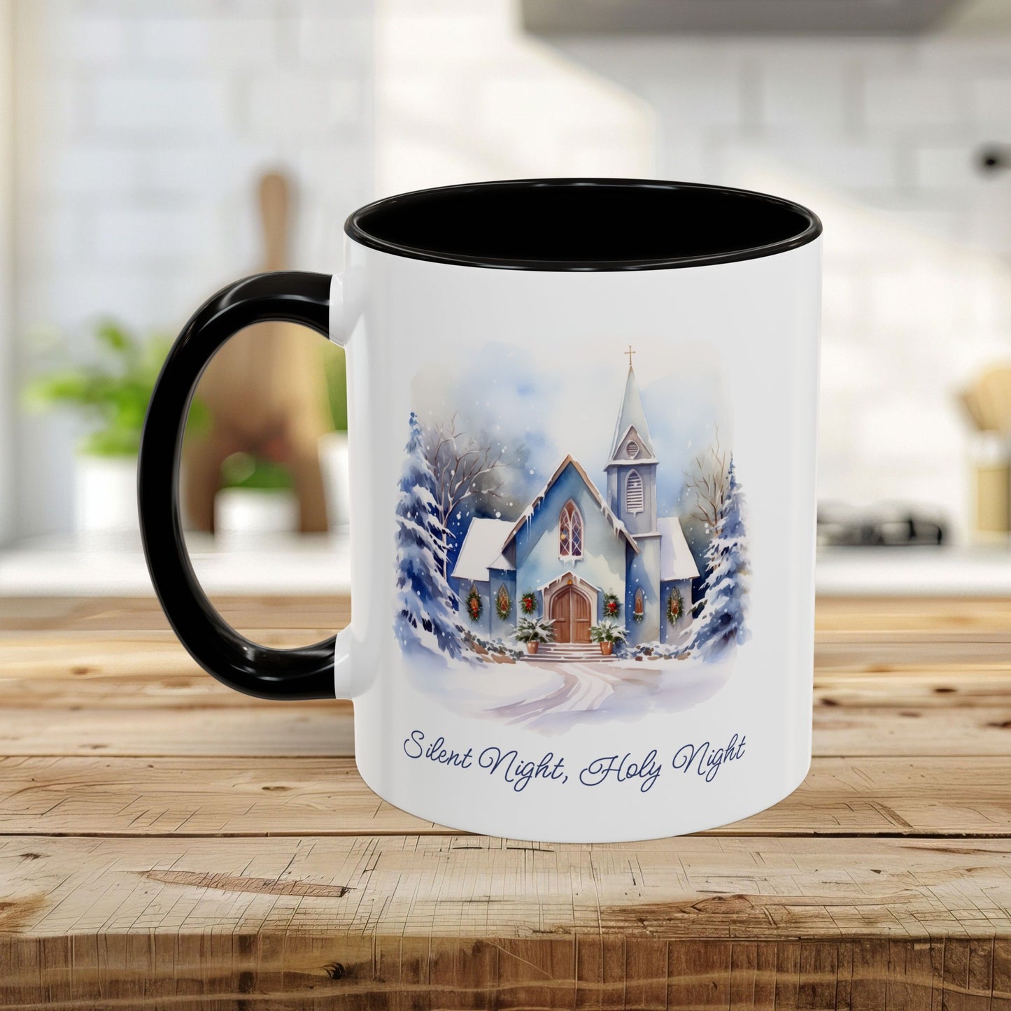 Silent Night Snowy Chapel Mug (11/15oz)