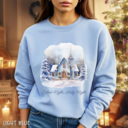 Silent Night Snowy Chapel Sweatshirt