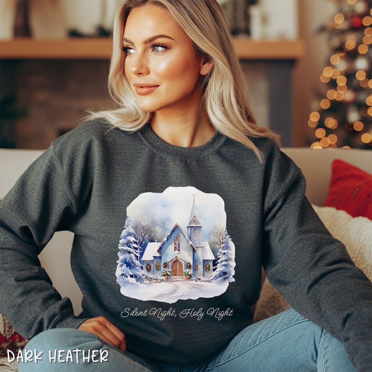 Silent Night Snowy Chapel Sweatshirt