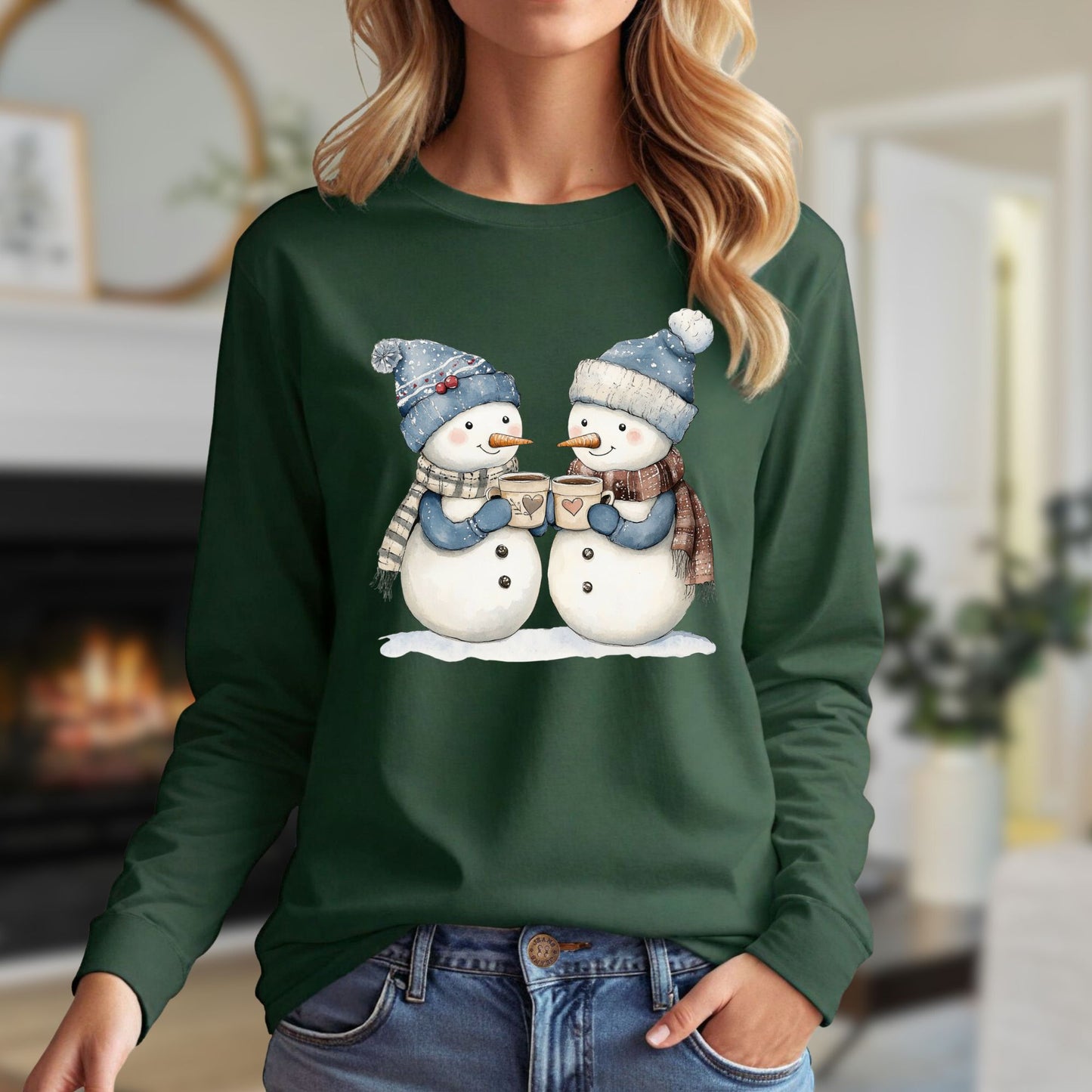 Snow Couple in Love Long Sleeve Tee