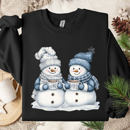 Snow Couple with Hot Chocolate Design