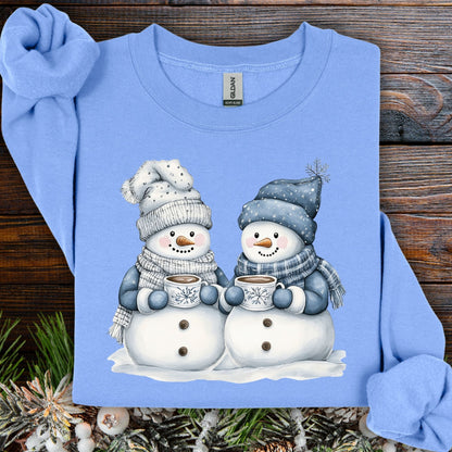 Snow Couple with Hot Chocolate Design