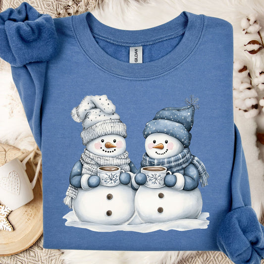 Snow Couple with Hot Chocolate Design