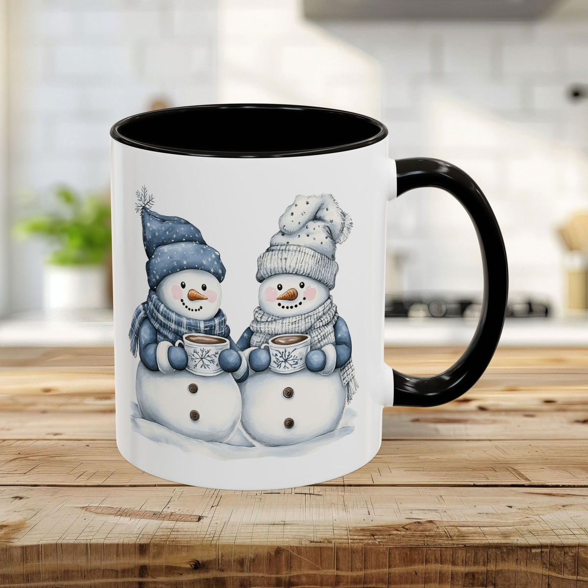 Snow Couple with Hot Chocolate Mug (11/15oz)