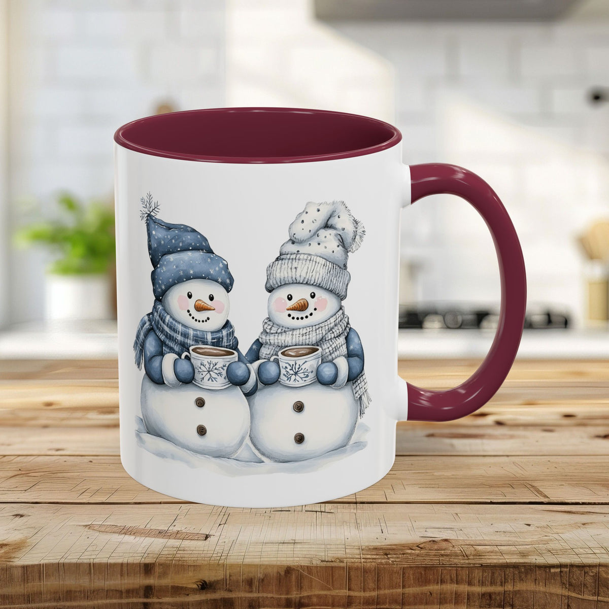 Snow Couple with Hot Chocolate Mug (11/15oz)