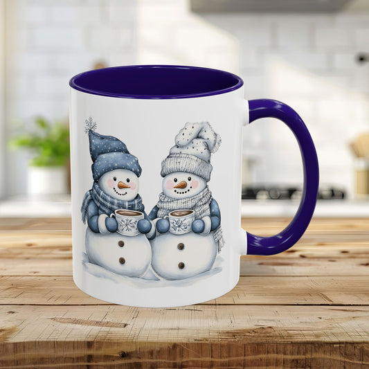 Snow Couple with Hot Chocolate Mug (11/15oz)