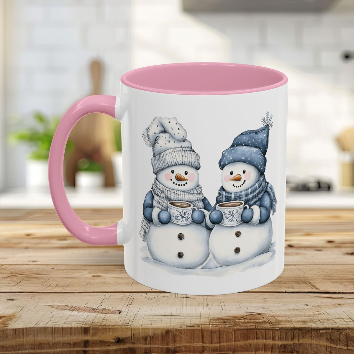 Snow Couple with Hot Chocolate Mug (11/15oz)