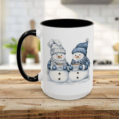 Snow Couple with Hot Chocolate Mug (11/15oz)