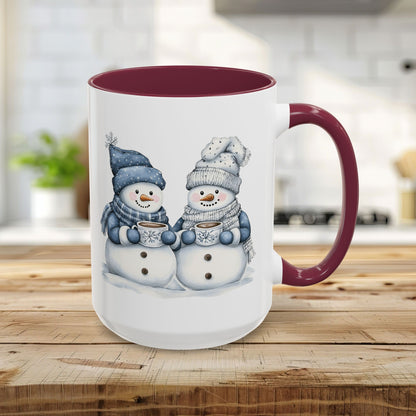 Snow Couple with Hot Chocolate Mug (11/15oz)