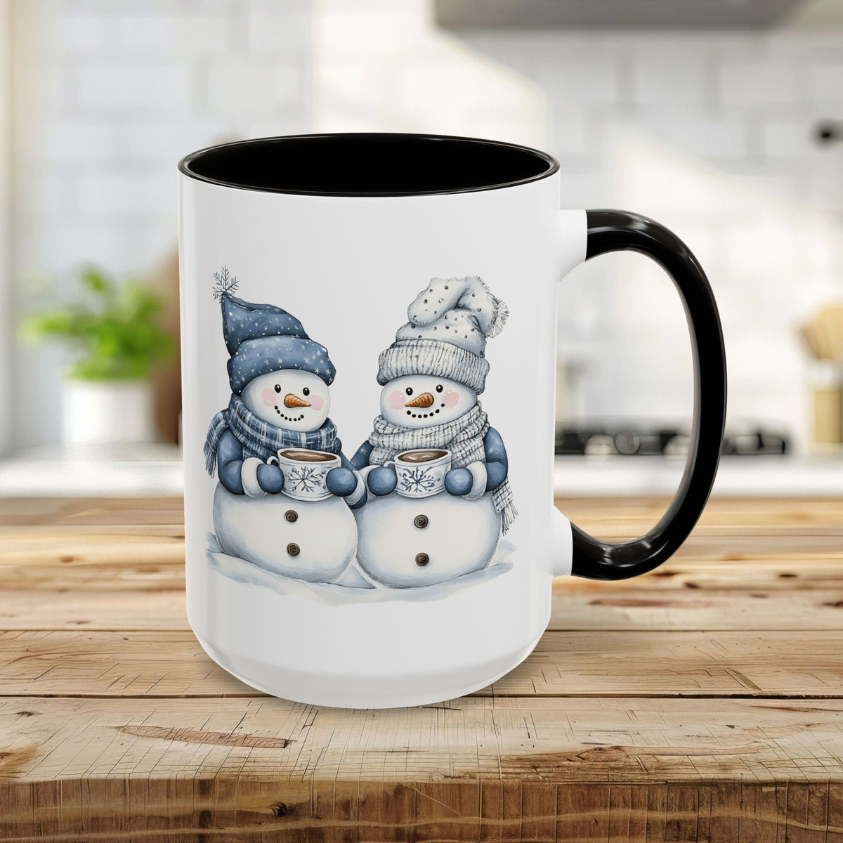 Snow Couple with Hot Chocolate Mug (11/15oz)
