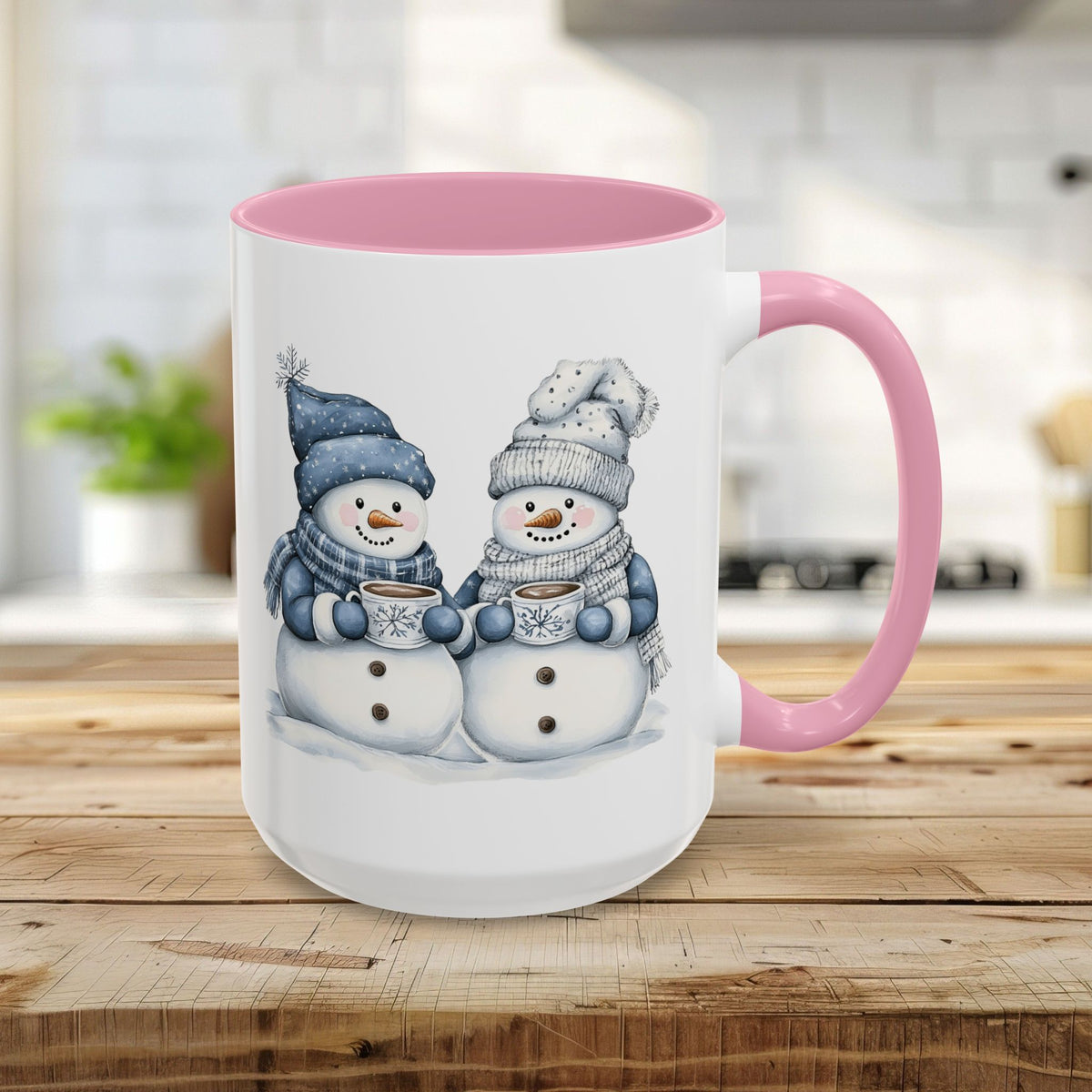 Snow Couple with Hot Chocolate Mug (11/15oz)