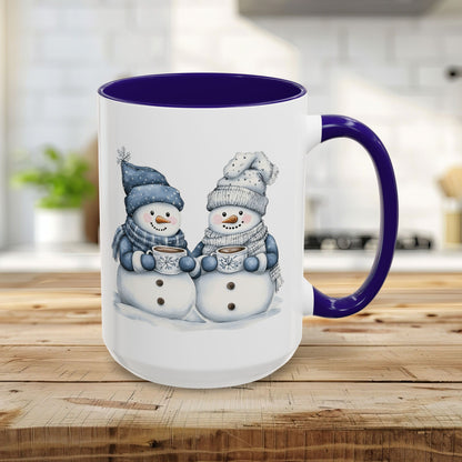 Snow Couple with Hot Chocolate Mug (11/15oz)