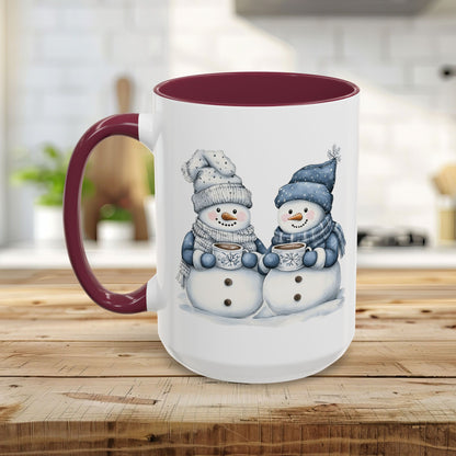 Snow Couple with Hot Chocolate Mug (11/15oz)