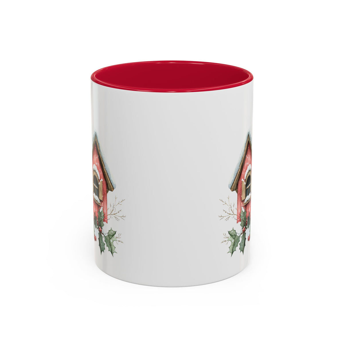 Snowy Christmas Cardinal Birdhouse Mug (11/15oz)