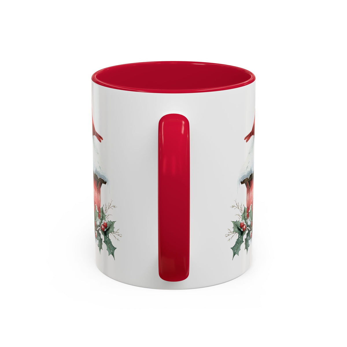Snowy Christmas Cardinal Birdhouse Mug (11/15oz)