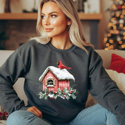 Snowy Christmas Cardinal Sweatshirt