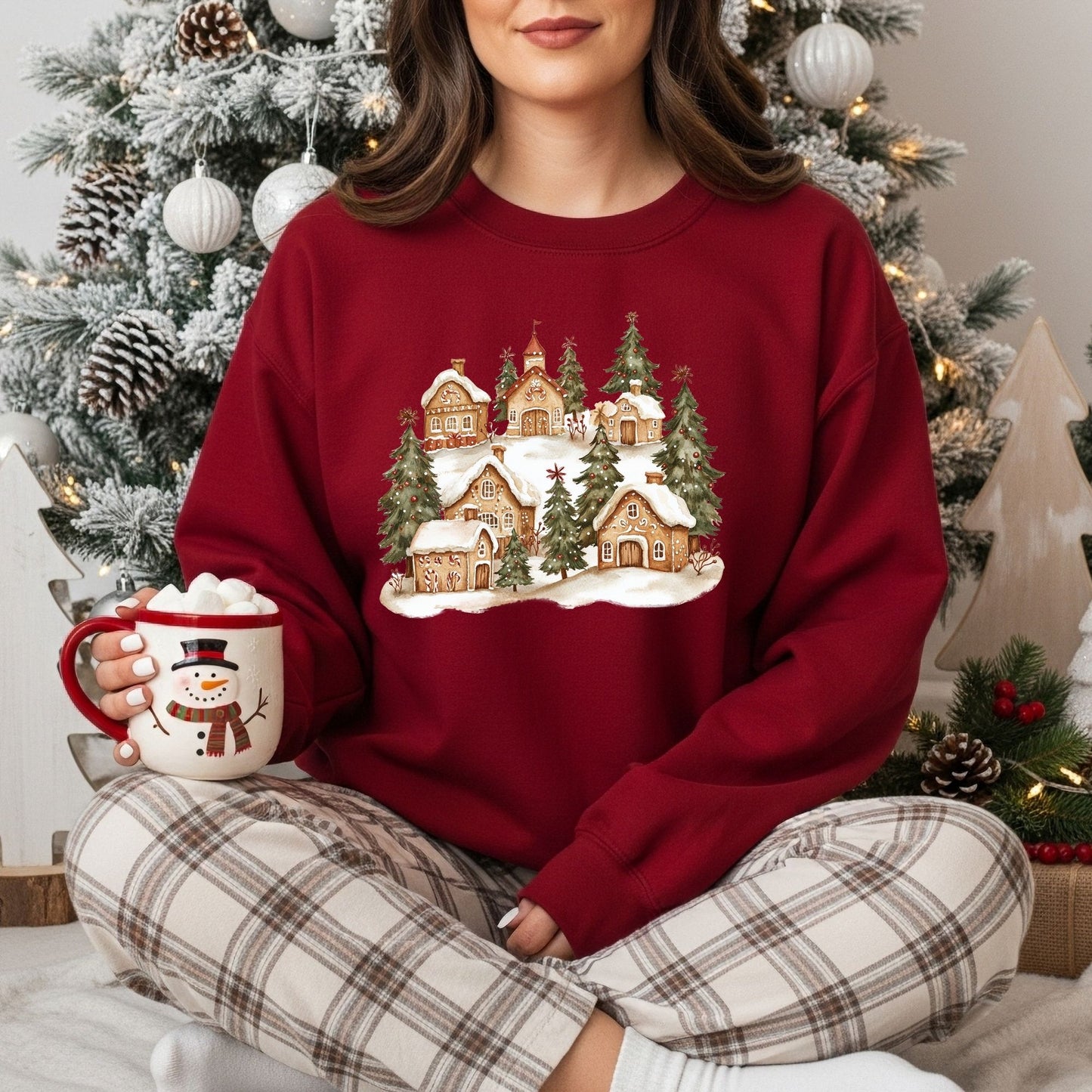 Snowy Gingerbread Village Sweatshirt