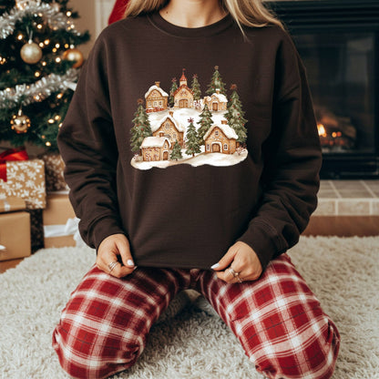Snowy Gingerbread Village Sweatshirt