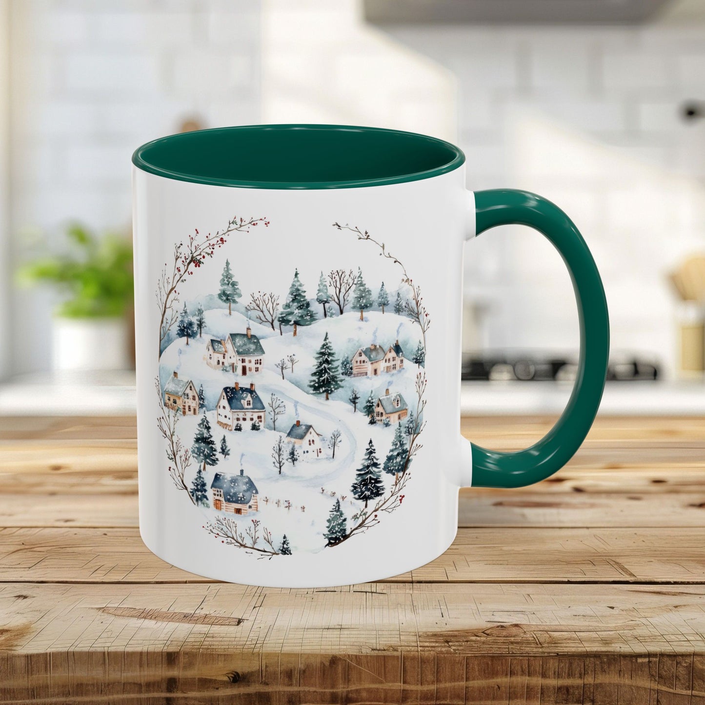 Snowy Winter Village Ceramic Mug  (11/15oz)