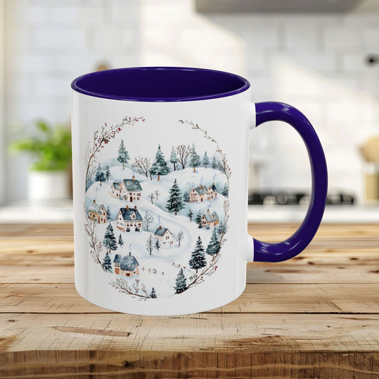 Snowy Winter Village Ceramic Mug  (11/15oz)
