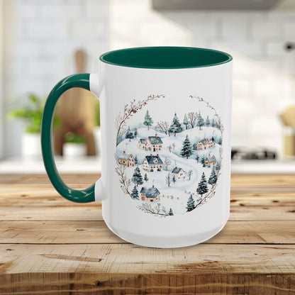Snowy Winter Village Ceramic Mug  (11/15oz)