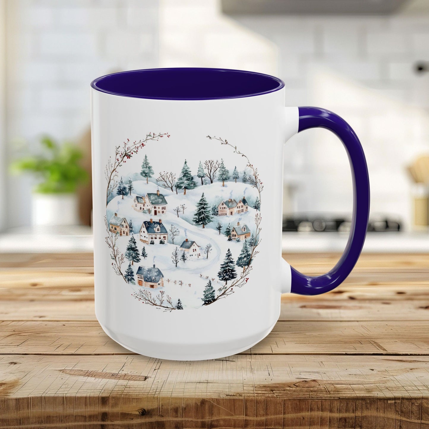 Snowy Winter Village Ceramic Mug  (11/15oz)