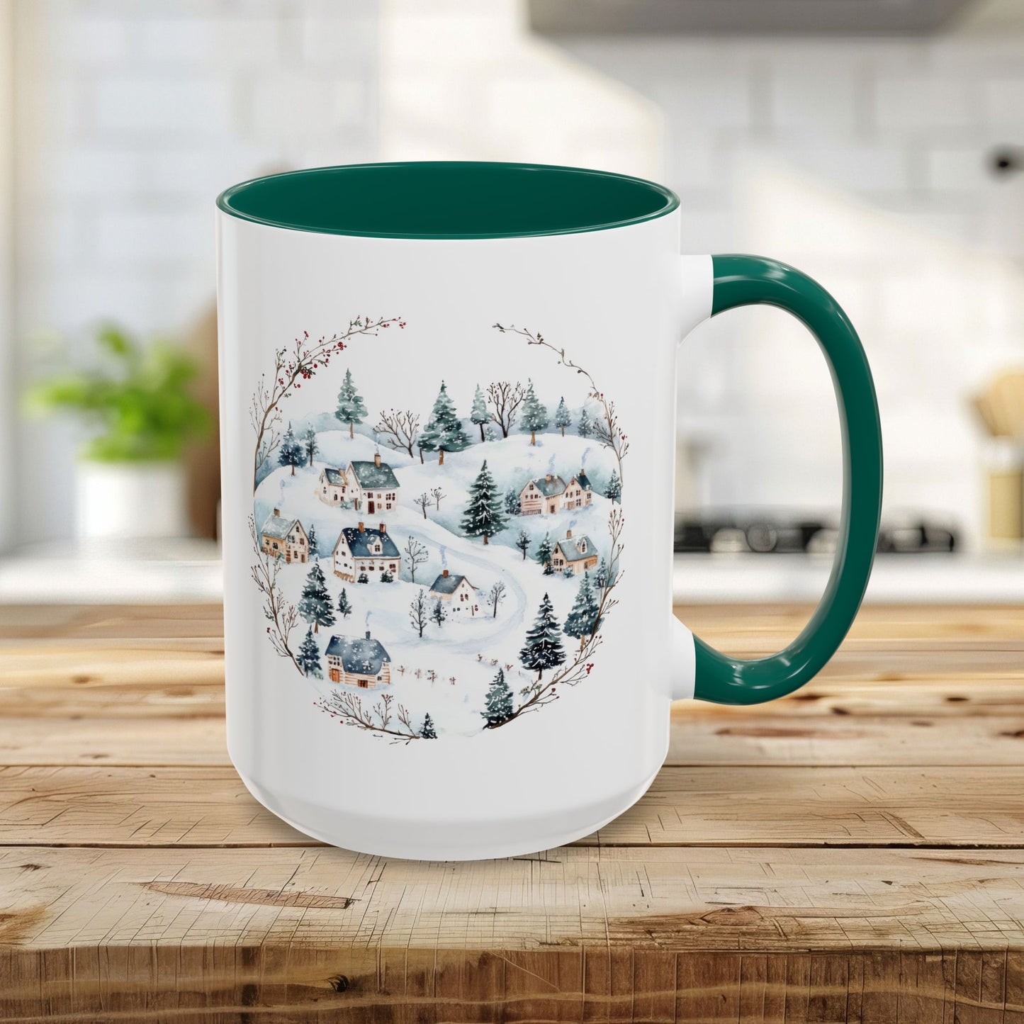Snowy Winter Village Ceramic Mug  (11/15oz)