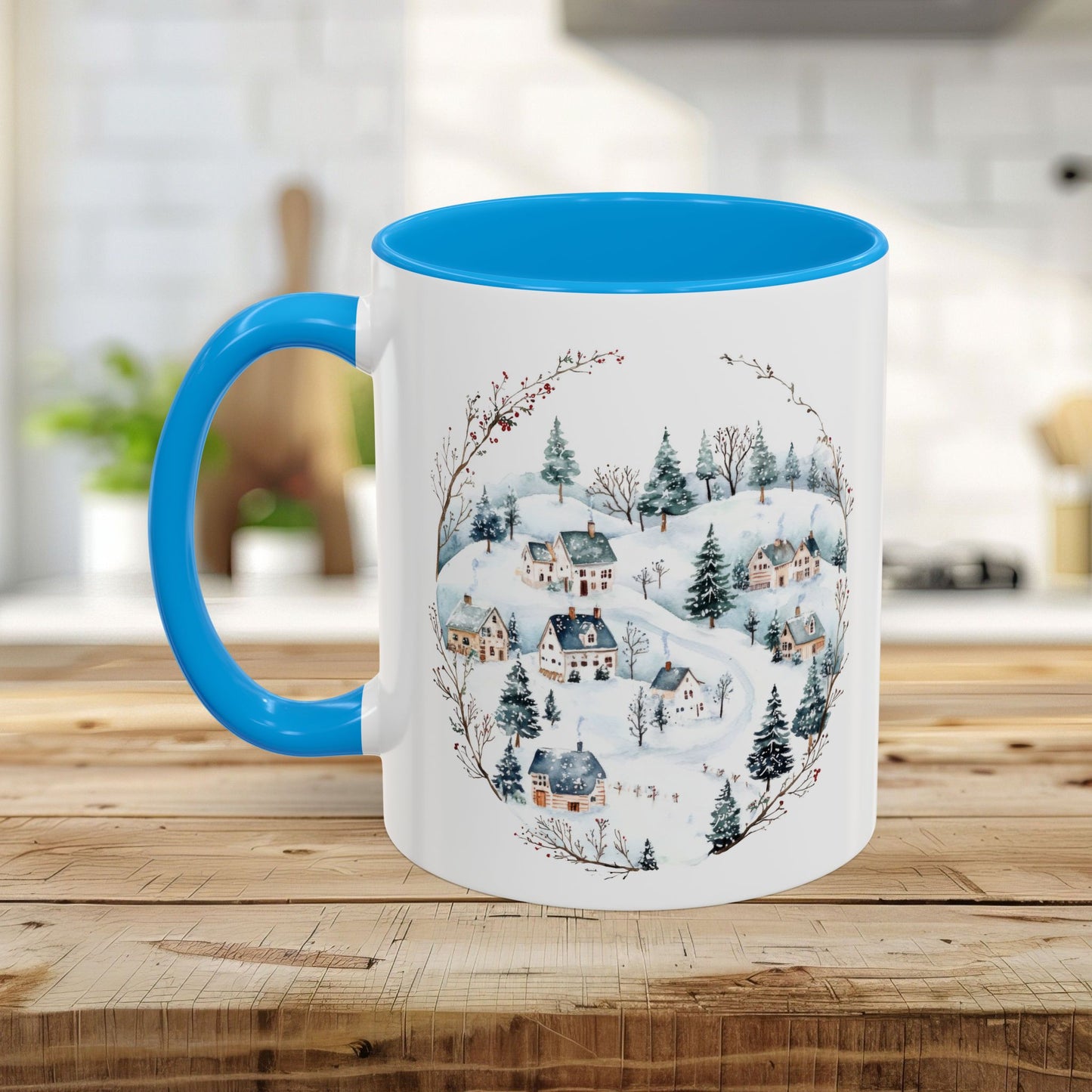 Snowy Winter Village Ceramic Mug  (11/15oz)