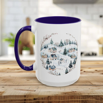 Snowy Winter Village Ceramic Mug  (11/15oz)