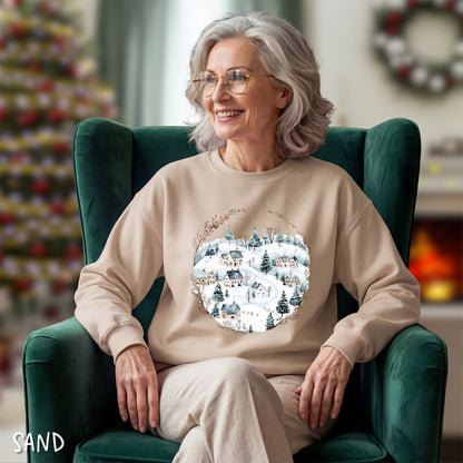 Snowy Winter Village Sweatshirt