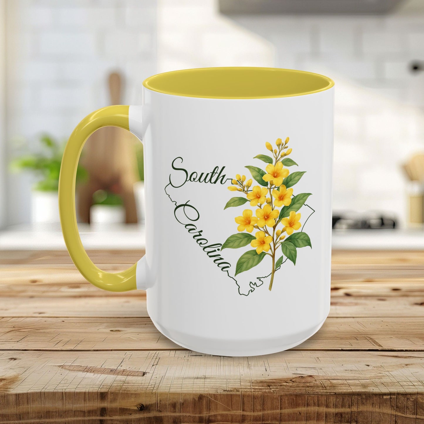 South Carolina State Flower Mug — Yellow Jasmine (11/15oz)