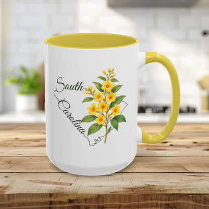 South Carolina State Flower Mug — Yellow Jasmine (11/15oz)