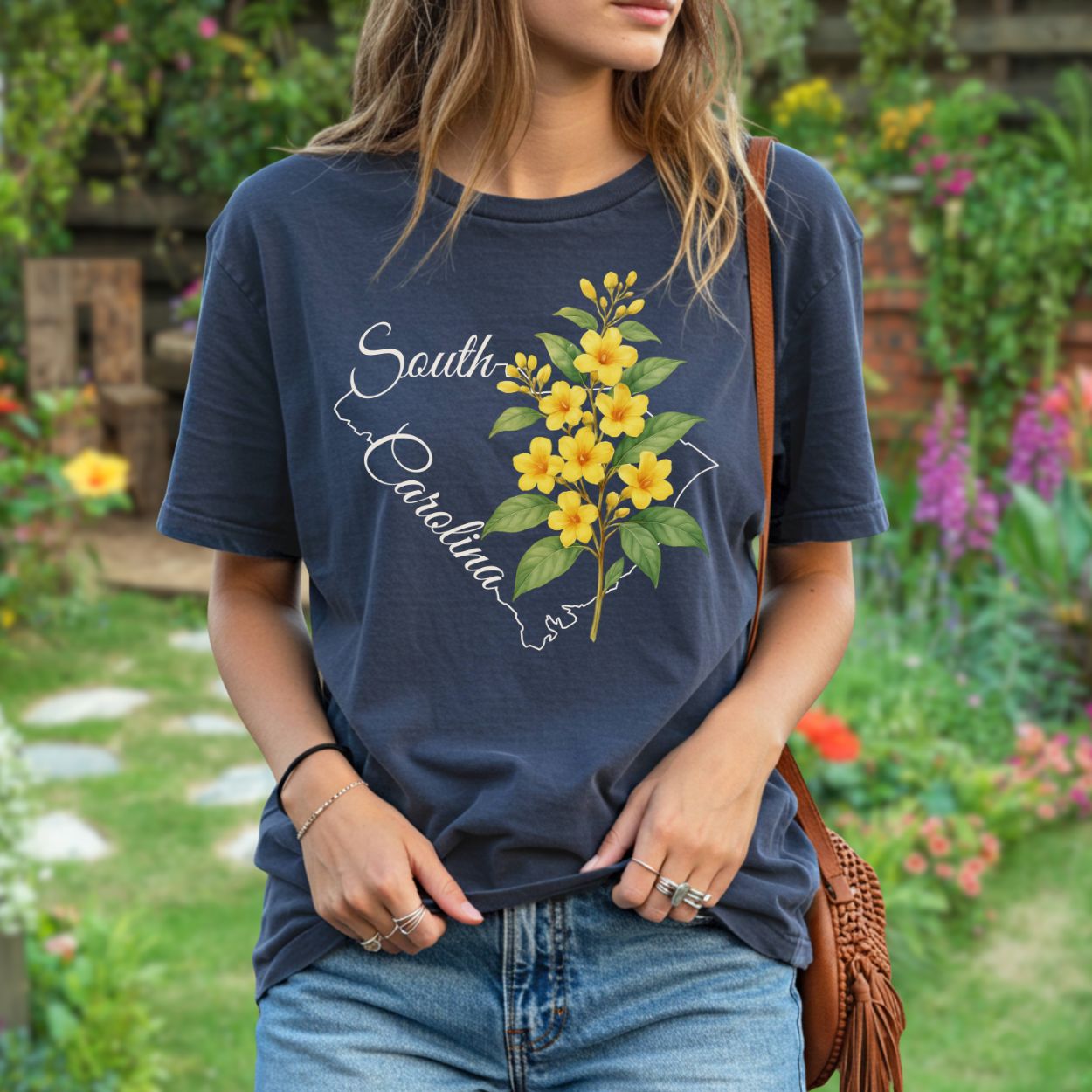 South Carolina State Flower T-Shirt — Yellow Jessamine