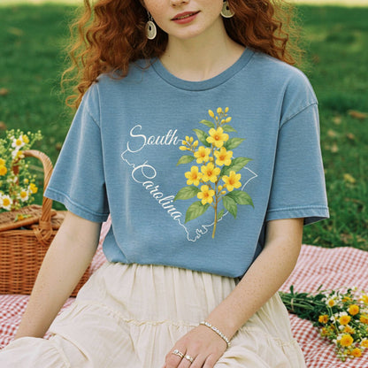 South Carolina State Flower T-Shirt — Yellow Jessamine