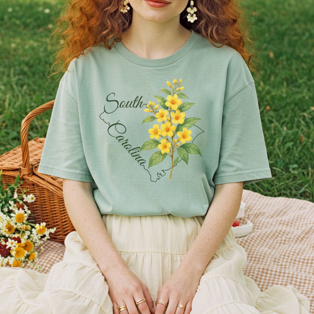 South Carolina State Flower T-Shirt — Yellow Jessamine