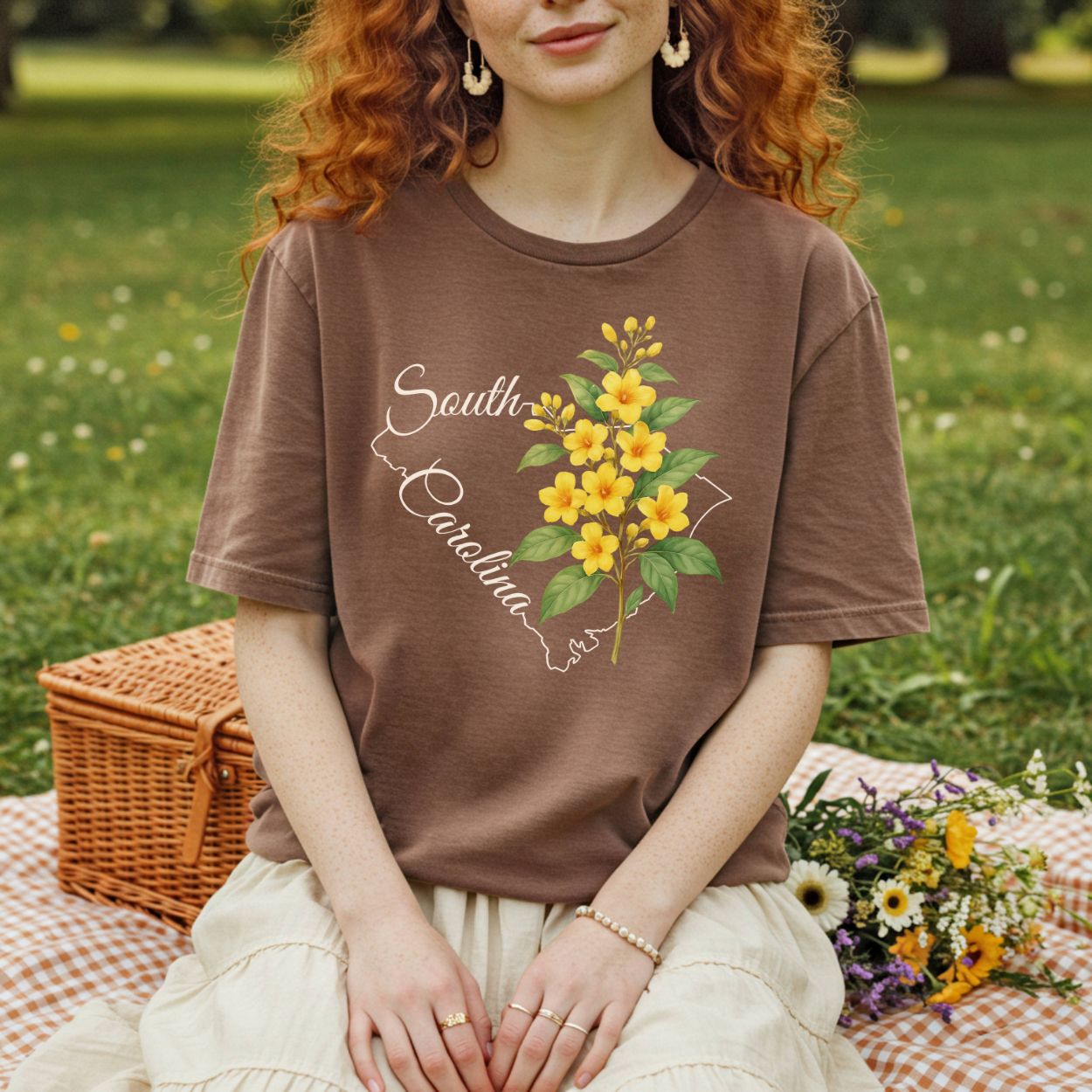 South Carolina State Flower T-Shirt — Yellow Jessamine