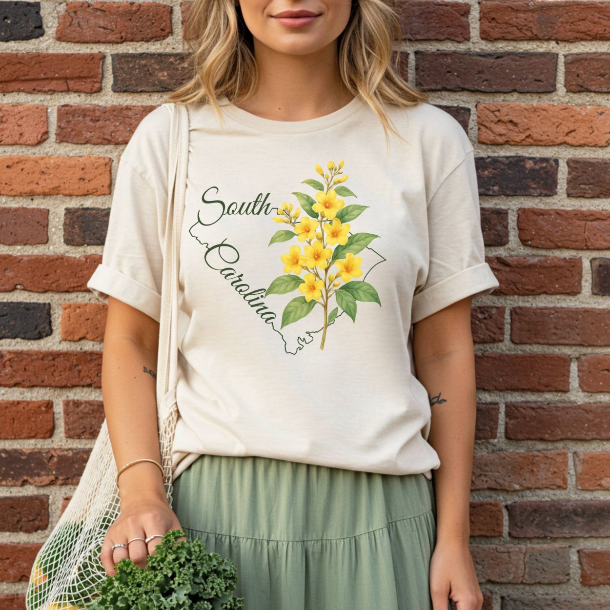 South Carolina State Flower T-Shirt — Yellow Jessamine